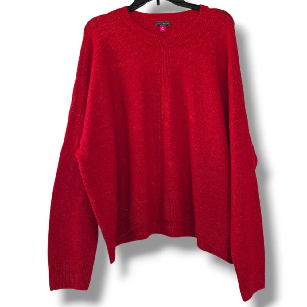 Vince Camuto Women's Sweater Size XL Solid Red NWT Casual Crewneck Pullover